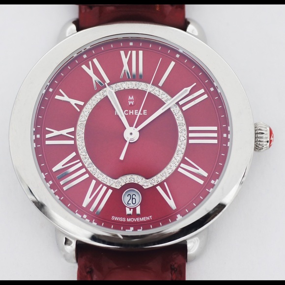 Michele Red Serein 16 Diamond Dial SS Watch main image 4